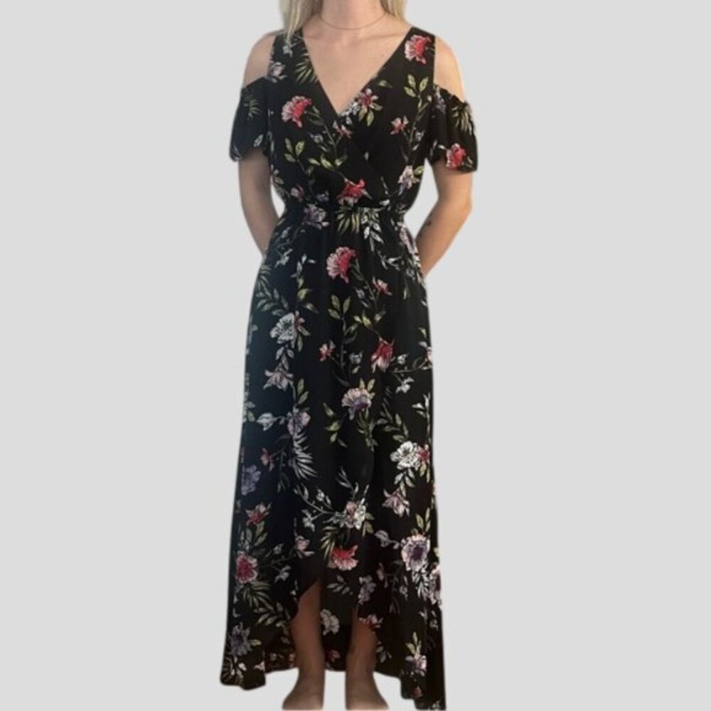 NWT Reitman's Asymmetrical Summer Floral Maxi Dress